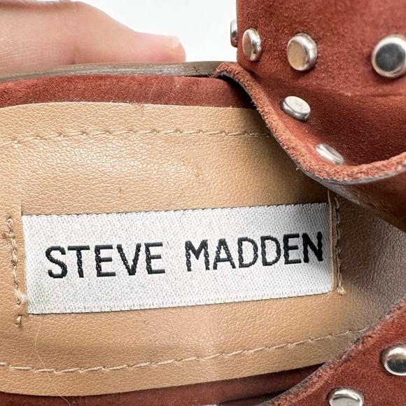 Steve Madden Gila Womens Leather Studded Open Toe Ankle Strap Sandal - Picture 9 of 11